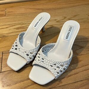 Steve Madden Cream Woven Heels
